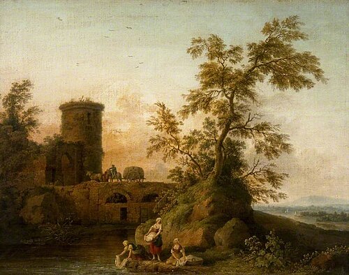 Landscape with Washerwomen, 1768, Jacob Philipp Hackert