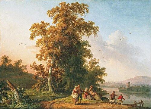 Flusslandschaft mit Bauern, 1766, Jacob Philipp Hackert