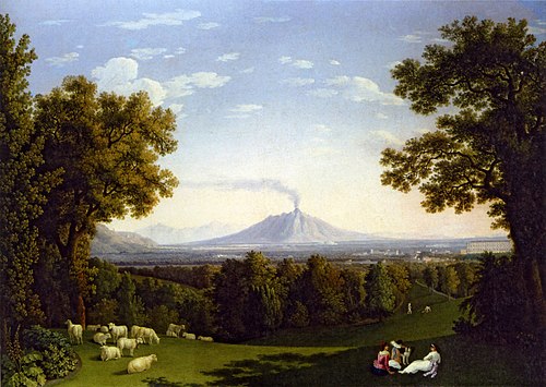 Landscape with the Palace at Caserta with the Vesuvius, 1793, Jacob Philipp Hackert