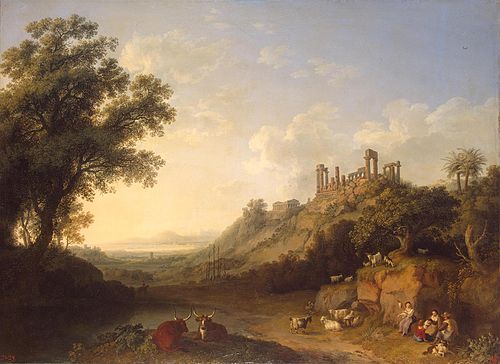 Temple Ruins in Sicily, 1778, Jacob Philipp Hackert