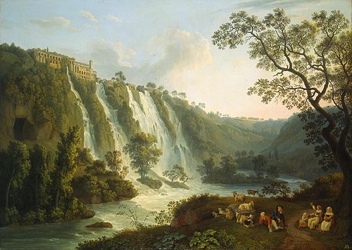 Villa of Maecenas and the Waterfalls at Tivoli, 1783, Jacob Philipp Hackert