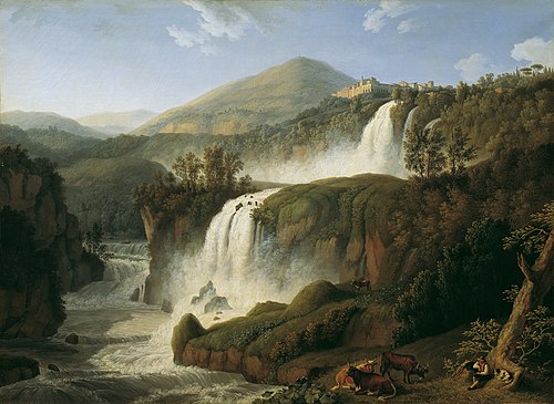 The Large Waterfall at Tivoli near Rome, 1790, Jacob Philipp Hackert