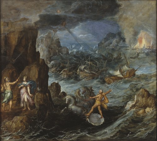 Shipwreck of the Greek Fleet on the Voyage Home from Troy, 1587, Joos de Momper