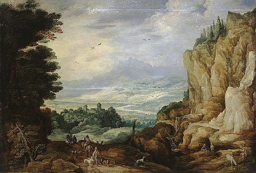 Rock Landscape with a Waterfall, 1610, Joos de Momper