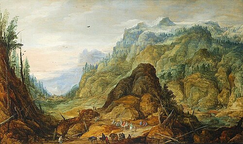 Paysage rocheux (La caravane dans une vallée)., 1610, Joos de Momper