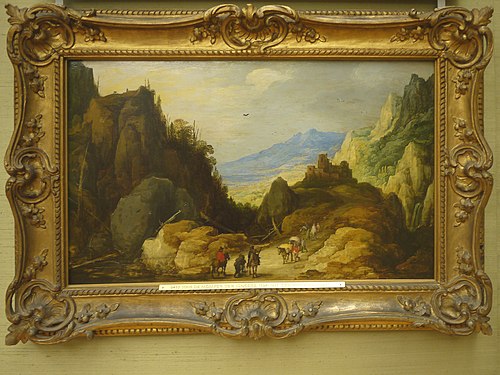 Mountain landschape with travellers, 1605, Joos de Momper