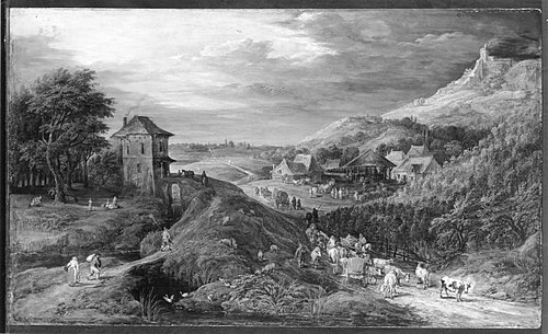 Village with a mountaine winery, 1599, Joos de Momper