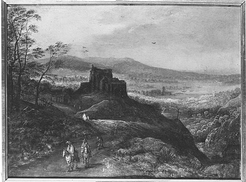 Landschaft mit Schloss (Art des), 1599, Joos de Momper