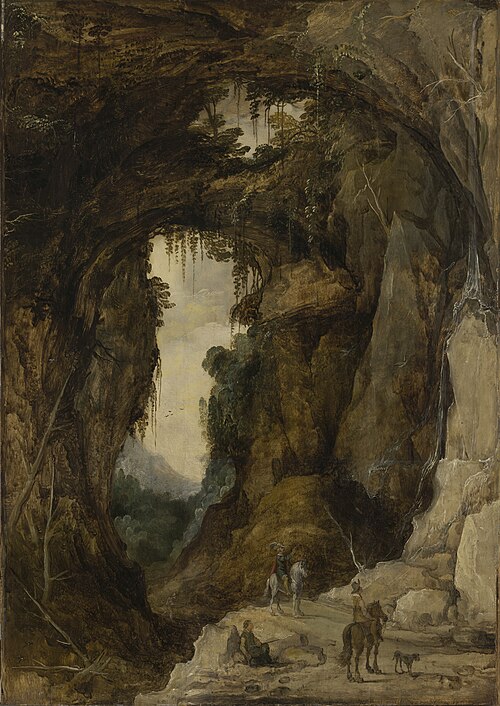 Landscape with Grotto and a Rider, 1616, Joos de Momper