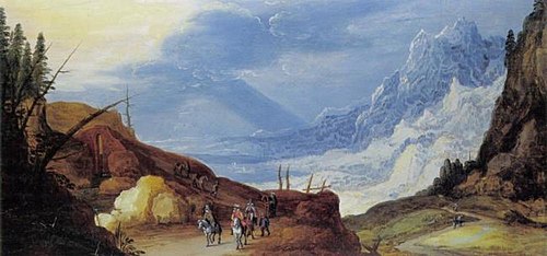 Mountain Landscape with Travelers, 1650, Joos de Momper