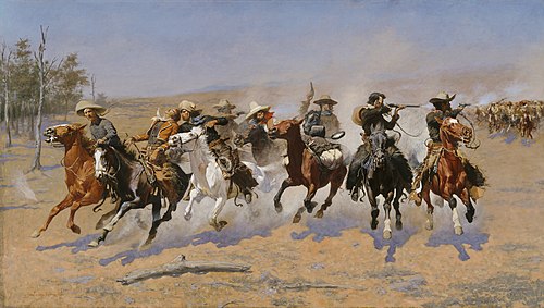 A Dash for the Timber, 1889, Frederic Remington