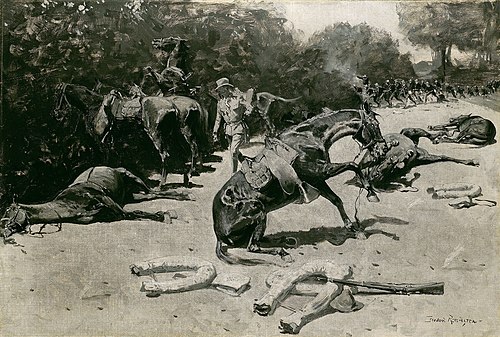 How the Horses Died for Their Country at Santiago, 1899, Frederic Remington