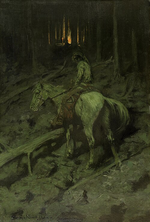 Apache Fire Signal, 1904, Frederic Remington