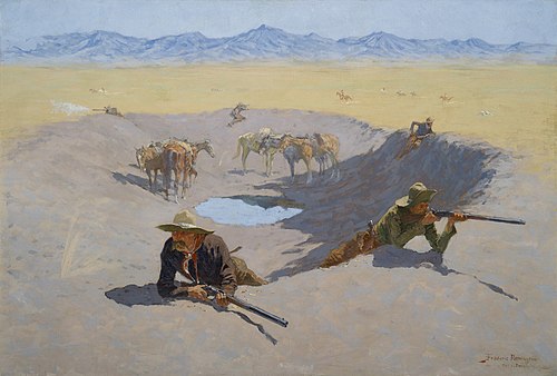 Fight for the Waterhole, 1903, Frederic Remington