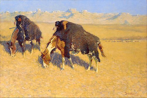 Indians Simulating Buffalo, 1908, Frederic Remington
