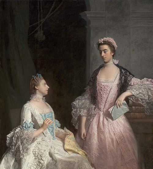 Portrait of Horace Walpole's Nieces: The Honorable Laura Keppel and Charlotte, Lady Huntingtower, 1765, Allan Ramsay