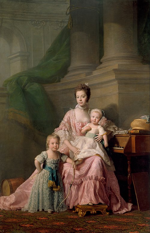 Queen Charlotte (1744-1818) with her two Eldest Sons, 1766, Allan Ramsay