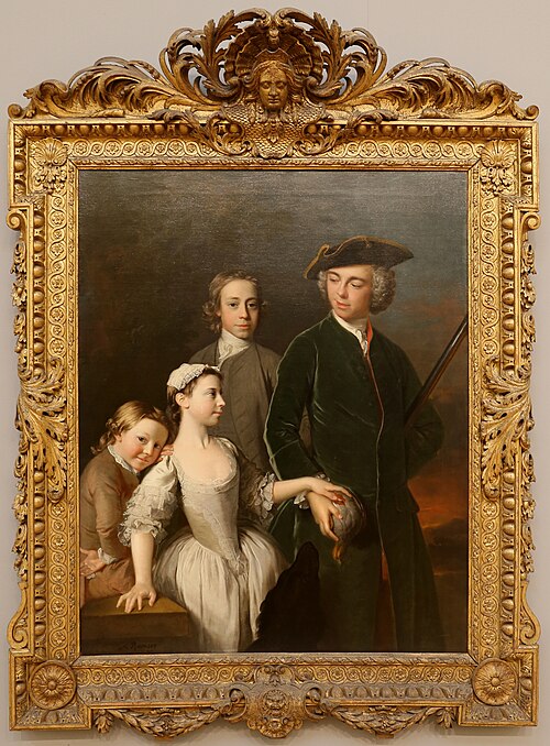 Thomas, 2nd Baron Mansel of Margam with his Blackwood Half-Brothers and Sister, 1742, Allan Ramsay