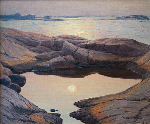 Månsken över klipporna, 1912, Wilhelm Dahlbom