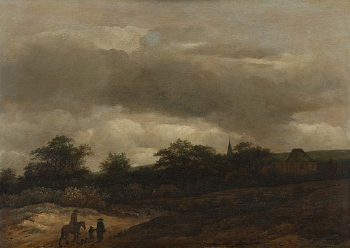 Dune Landscape with Road and Church, 1649, Guillam Dubois