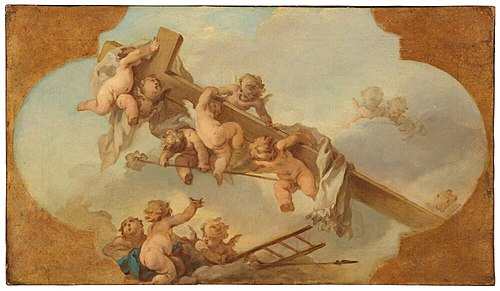Angels Carrying the Cross. Study, 1744, Guillaume Taraval