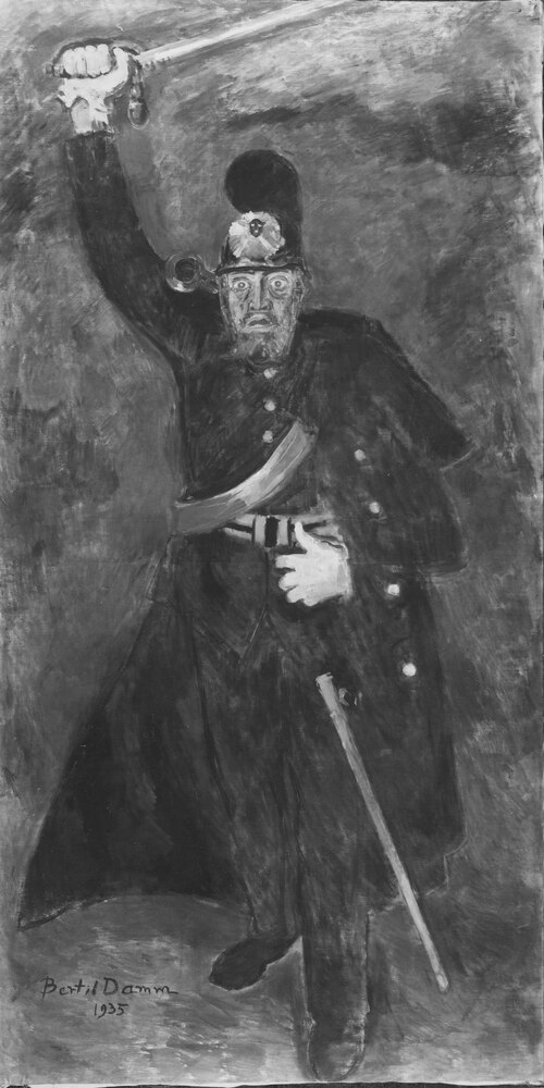 August Falck (1882-1938), actor, theater director, married to actress Hedvig Amanda Lindroth, 1935, Bertil Damm