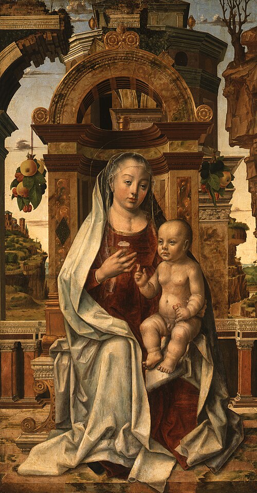 The Virgin and Child Enthroned, 1475, Pedro Berruguete