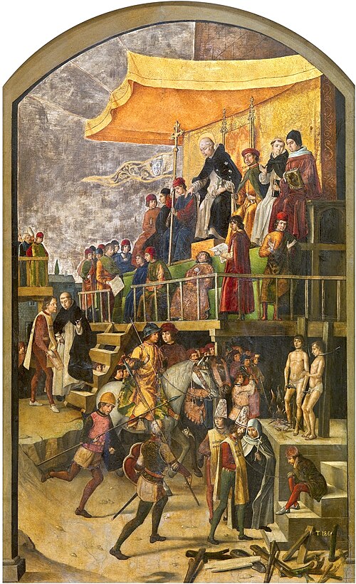 Saint Dominic Presiding over an Auto-da-fe, 1493, Pedro Berruguete