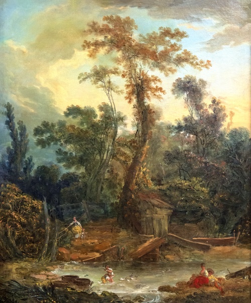 Paysage de campagne avec des enfants jouant, 1754, Jean-Baptiste Le Prince