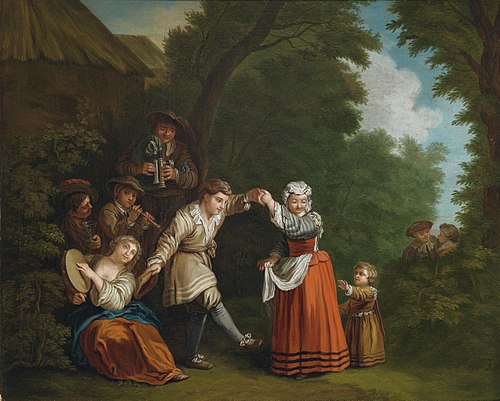 Rural dance with pipers, 1750, Jean-Baptiste Le Prince