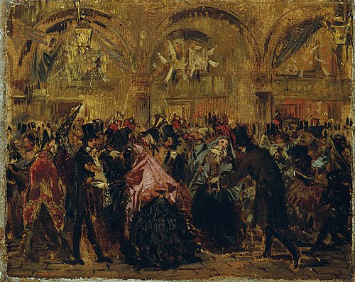 Karneval auf dem Markusplatz in Venedig, 1874, Anton Romako