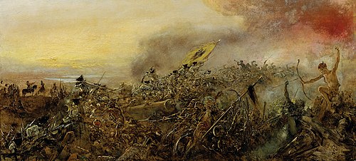 Prinz Eugen von Savoyen in der Schlacht bei Zenta, 1881, Anton Romako