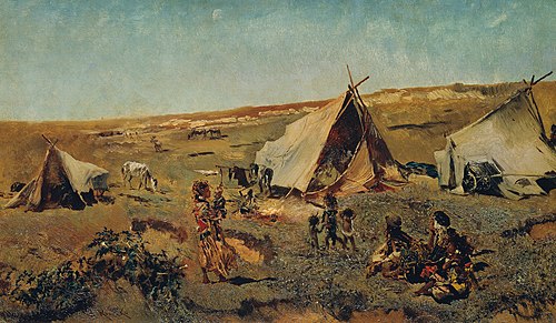 Zigeunerlager in der Puszta, 1877, Anton Romako