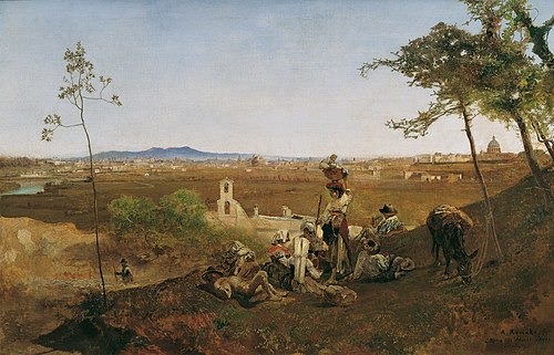 Blick auf Rom vom Monte Mario, 1865, Anton Romako