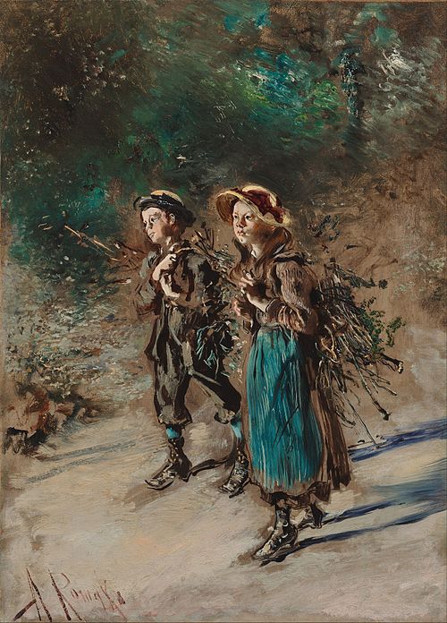 Children with Brushwood, , Anton Romako