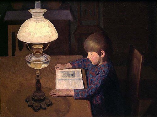 Girl reading, 1894, Sverre Ihle