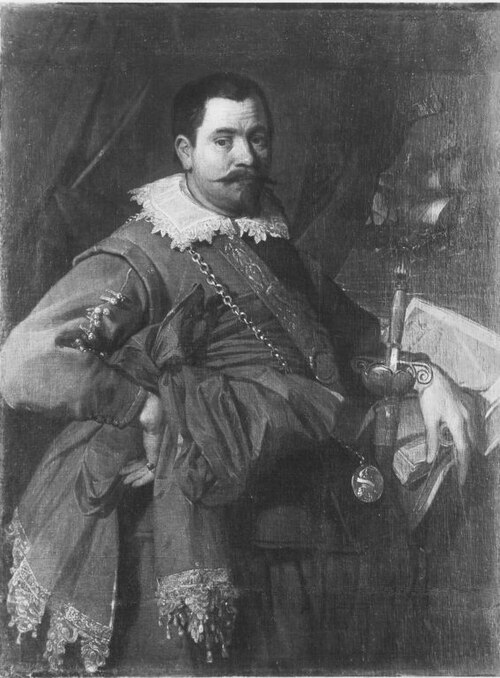 Portrait of an admiral, 1643, Adriaen Dierickx genaamd Rodriguez