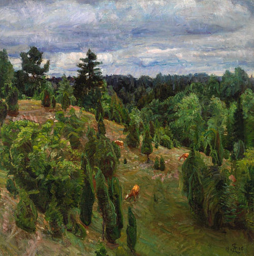 Grønt landskap, , August Eiebakke