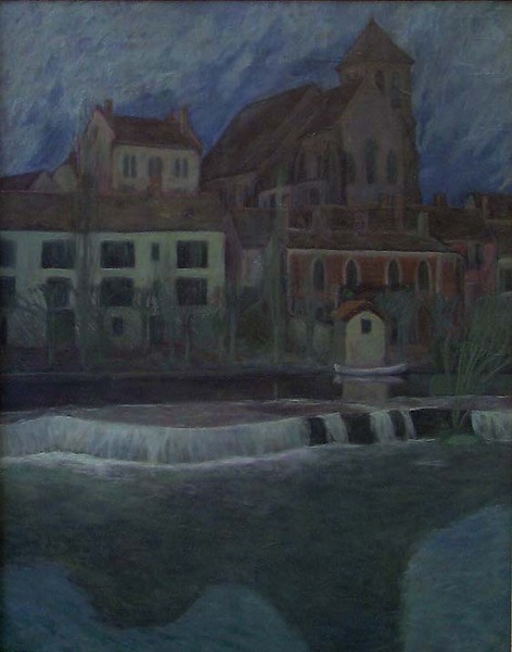 Nuit dans un village français, Montigny-sur-Loing, 1899, Alfred Hauge