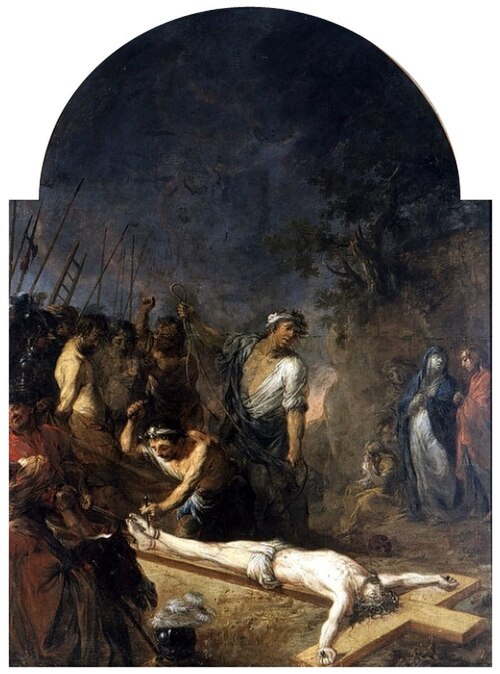 Jésus est cloué à la croix., 1672, Michael Willmann