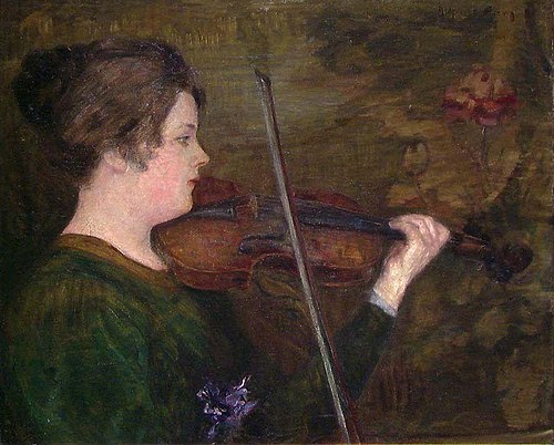 The Violin Player, 1890, Halfdan Strøm