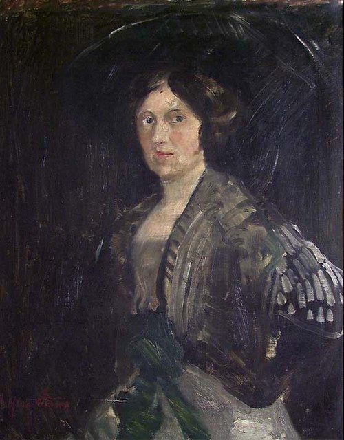 Portrait of Karen Hannover, 1907, Halfdan Strøm