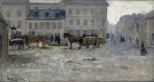 Jernbanetorget, 1885, Halfdan Strøm