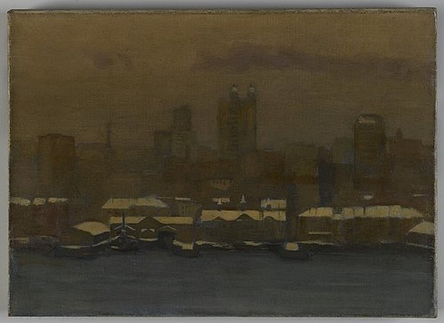 River Front, New York, in Winter, 1912, Hamilton Easter Field