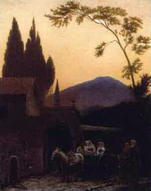 Evening in Ariccia, 1877, Hans Jørgen Hammer