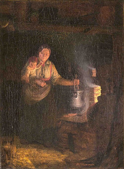 Peasant Woman with Child, 1880, Hans Jørgen Hammer