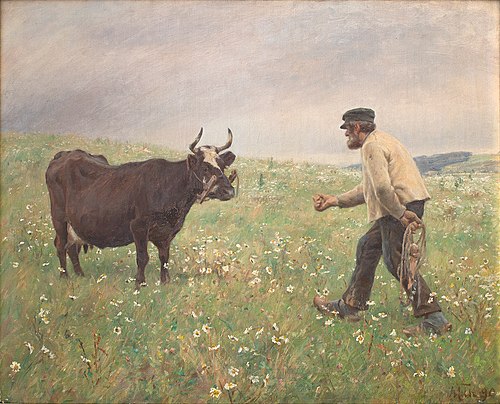 En ko løs, 1890, Michael Therkildsen
