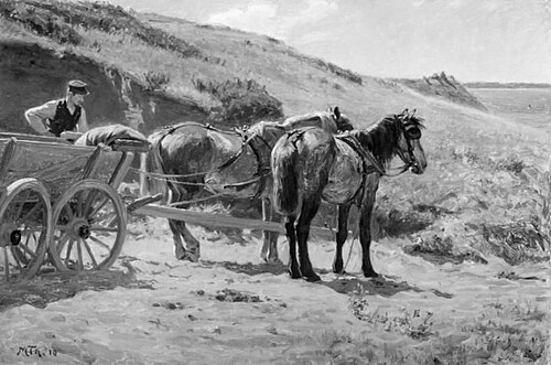 En hestevogn i en grusgrav, 1910, Michael Therkildsen
