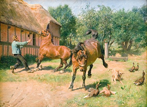 Chevaux excités, 1887, Michael Therkildsen
