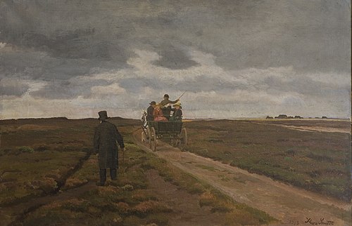 Hedelandskab med en dagvogn, 1913, Hans Ludvig Smidth